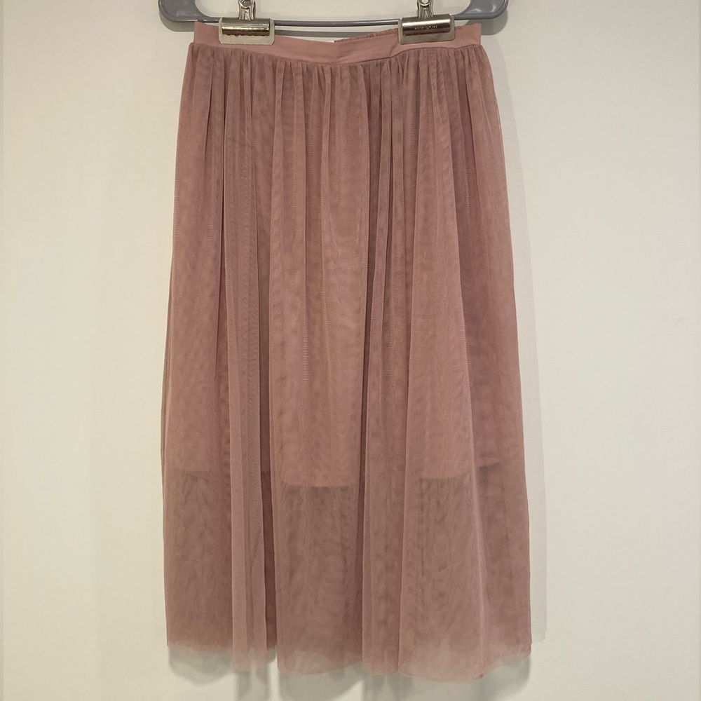 Dusty Rose Tulle Midi Skirt